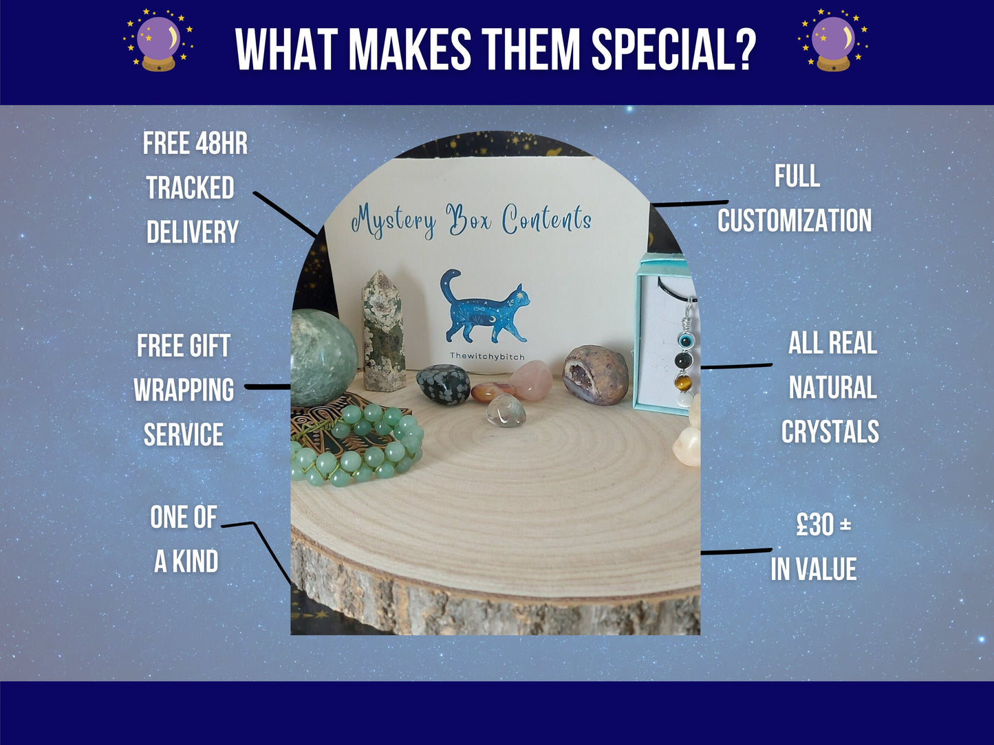 Personalized crystal gift set,crystal gifts for her birthday ,Intuitively chosen crystal mystery box , Crystal Jewellery for him,