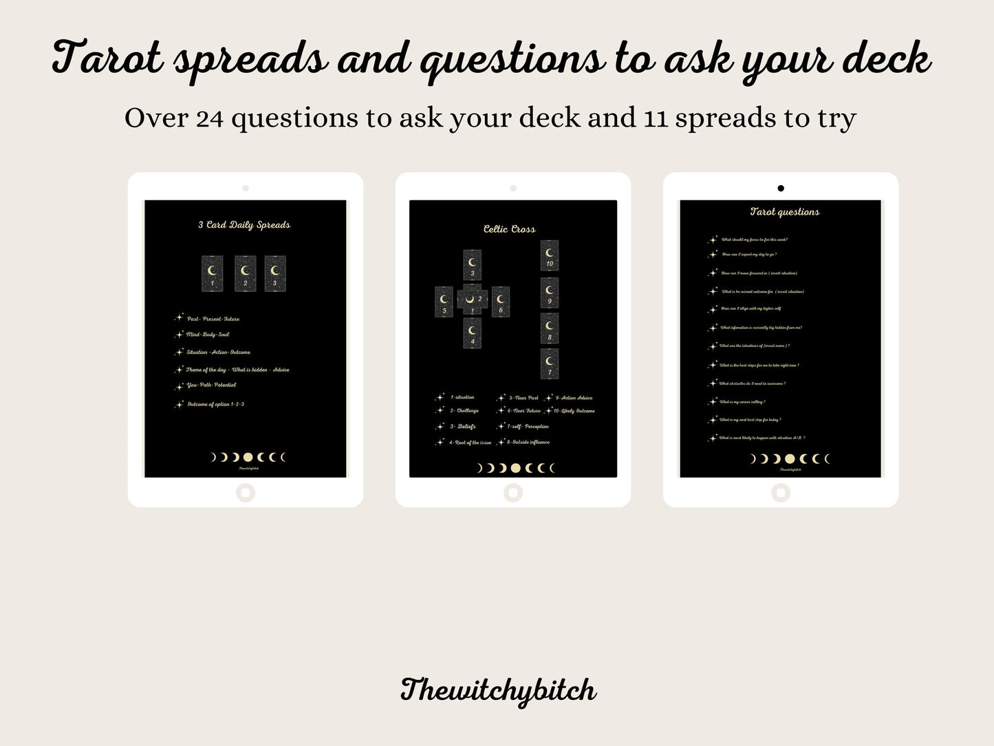 Luna Themed Printable Tarot Journal| Divination journal | Digital Journal | Digital Download| A4, A5, A6