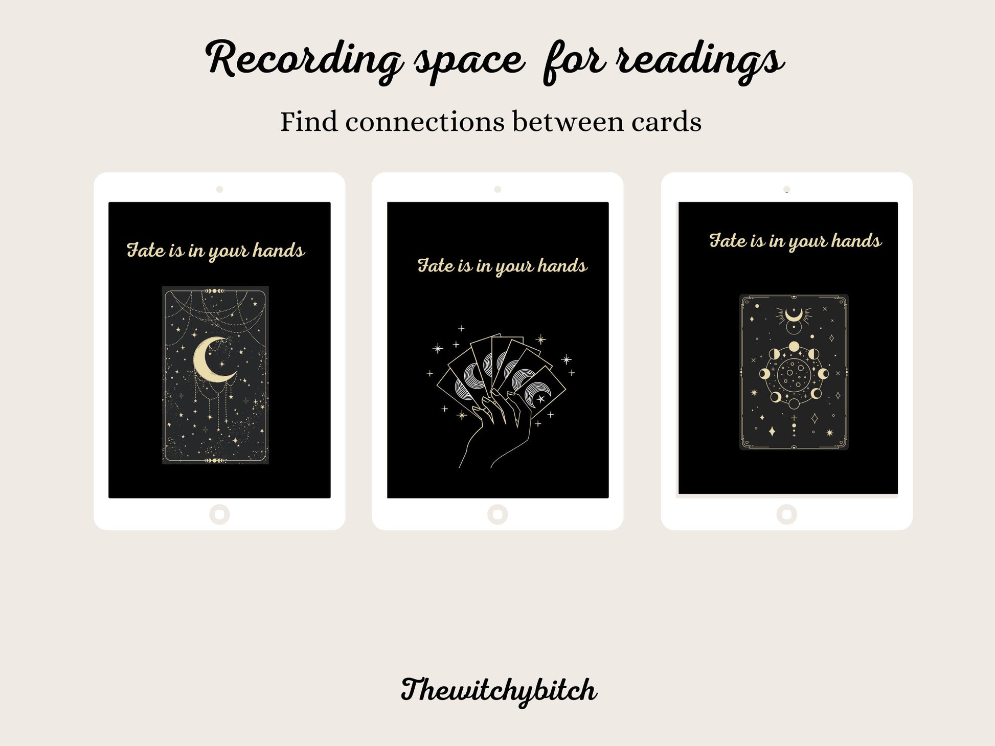 Luna Themed Printable Tarot Journal| Divination journal | Digital Journal | Digital Download| A4, A5, A6