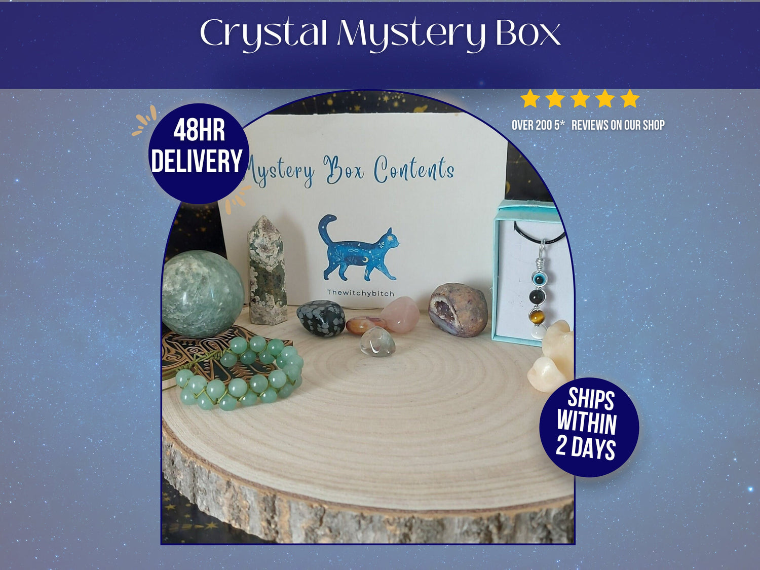 Intuitively chosen Crystal mystery box ( medium), , crystal birthday gift for her best friend , witchy crystal lucky dip .