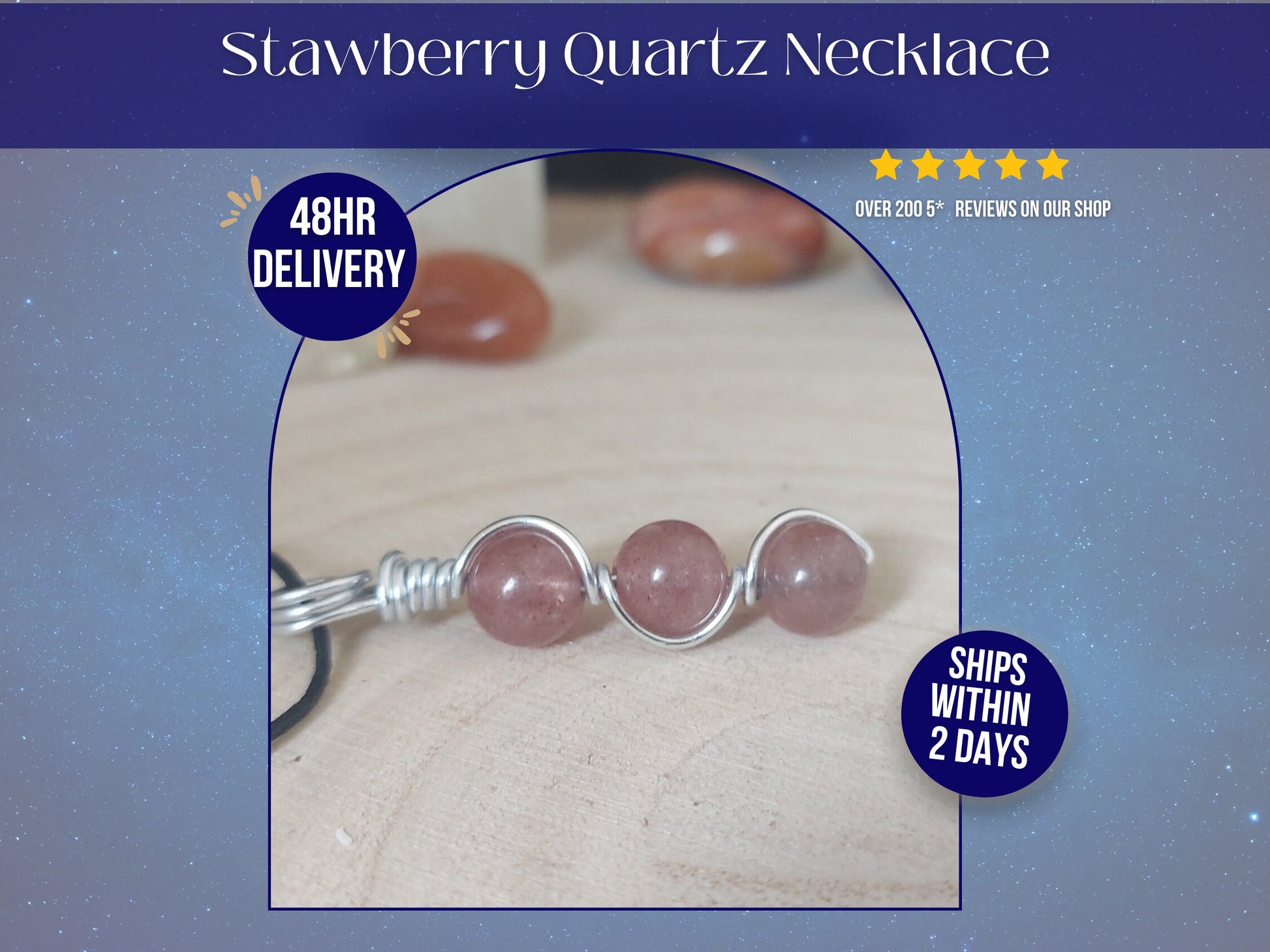 Handmade wire wrapped strawberry quartz crystal necklace , perfect crystal gift for her graduation , Minimalist pink gemstone pendant