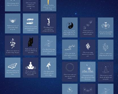 Printable New Moon Affirmation Cards - Manifest Positivity with Lunar Energy , mindfullness affirmation deck 2023 ,digital download