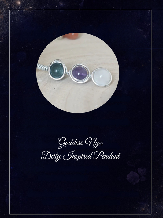 Enchanting Nyx Pendant - Hand-Wire Wrapped Night Goddess Jewelry, Embrace the Mystique of Darkness