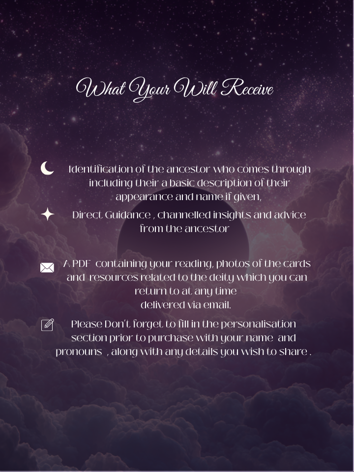 New!Message from your ancestors Reading  via Tarot or Oracle cards