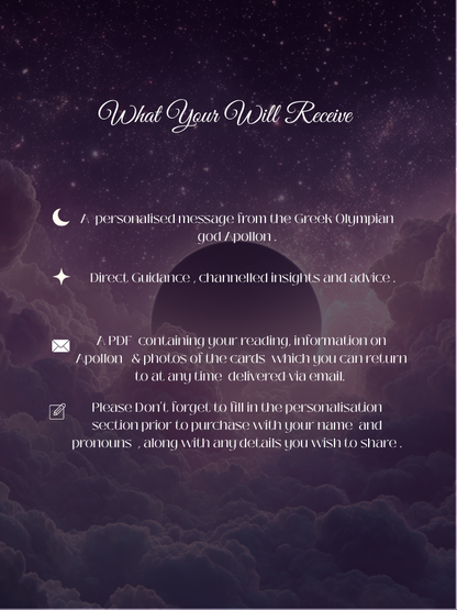 Deity Message from Apollo  Tarot Reading