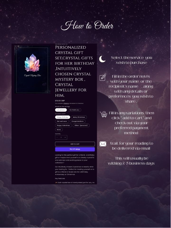 Personalized crystal gift set,crystal gifts for her birthday ,Intuitively chosen crystal mystery box , Crystal Jewellery for him,