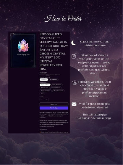 Personalized crystal gift set,crystal gifts for her birthday ,Intuitively chosen crystal mystery box , Crystal Jewellery for him,